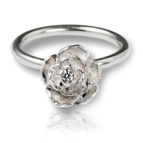 maritimer Silber Ring mit Rose ideal zur Verlobung an Frauen verschenken