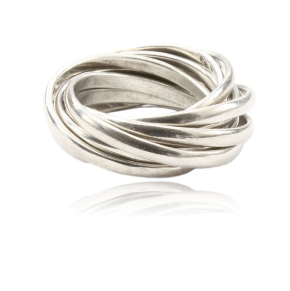Mehrfachring aus neun Silber Ringen - handgemacht in Deutschland, online kaufen bei Trendklunker.